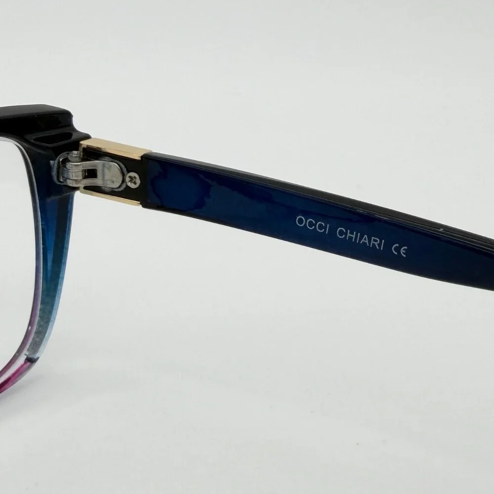 OCCI CHIARI Italy Design OC5117 Eyeglass Frames Blue Purple Glitter Temple 54-17